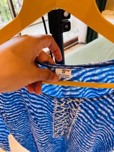 Blue Leheriya Print Kurta