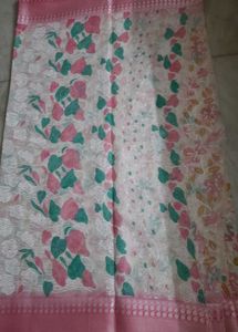 Beautiful Pink Floral Saree with Blouse