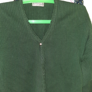 Vintage Green Knit Cardigan