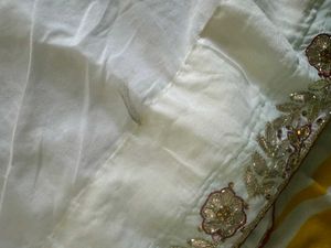 Gota Patti White Saree