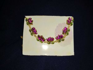 Kundan Stone Lotus Necklace