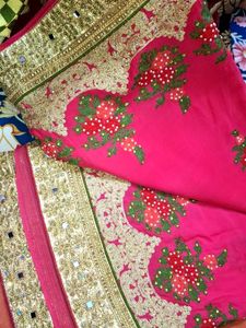 Heavy Embroidery Rose Pink Saree