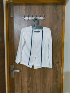 White Top With Blue Details