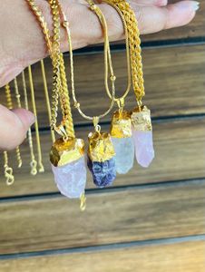 Raw Crystal Necklaces - Gold Plated