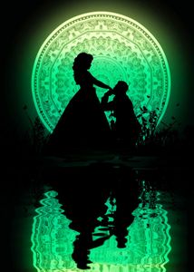 🌌 "Eternal Glow" -  Romantic Silhouette Art Print