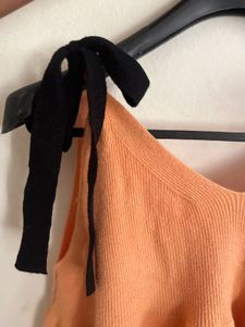 Peach Tie-Strap Knit Tank