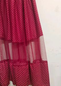 Red Polka Dot Off-Shoulder Maxi Dress