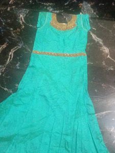 Teal Embellished Ethnic Dress