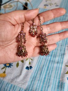 Jhumka And Maang Tikka