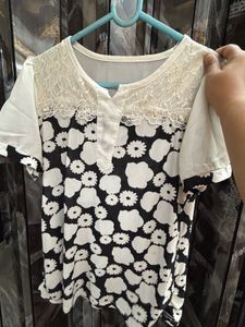Floral Print Lace Top