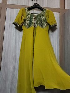 Olive Green Anarkali Kurta