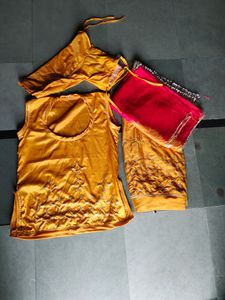 Mustered Color Rajputi Dress