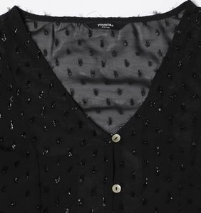 Swiss Dot Pettren Top🐈‍⬛🖤🖤