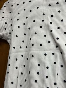 White Polka Dot Top