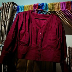 Maroon Western Crop Top*