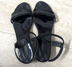 Black Strappy Flats