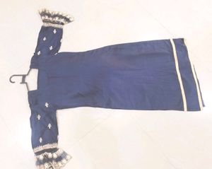 Navy Blue Embroidered Salwar Kameez