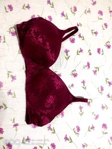 Burgundy Floral Bra