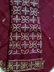 Embroidered Stones Work Semi Stitched Suit