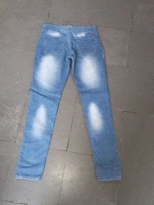 Blue White Combination Jeans