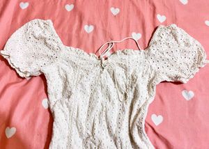 White Eyelet Mini Dress