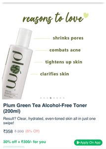 Alchol Free Toner Full Quantity, And Green Tea Mist Half Quantity Both Combo Best