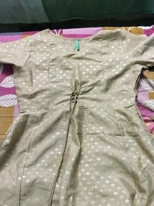 Janasya Beige Anarkali Kurti