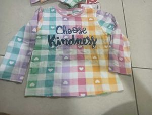 Baby Girl Plaid Kindness Shirt