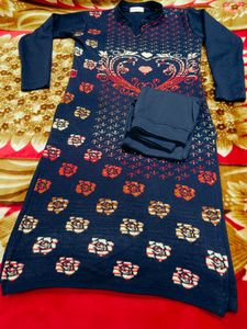 Wollen Kurta Pant Set Xl 42 Bust