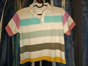 Striped Polo Shirt Size Small - medium