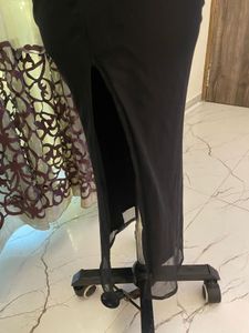 Black Mesh Midi Dress