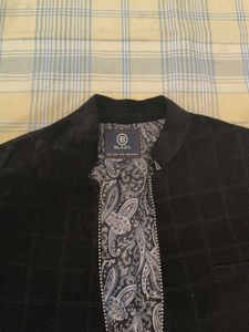 Stylish Black Checkered Blazer