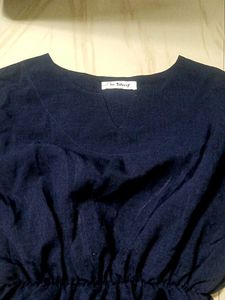 Navy Blue Striped Mini Dress