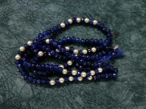 Blue Beaded Pearl Necklace