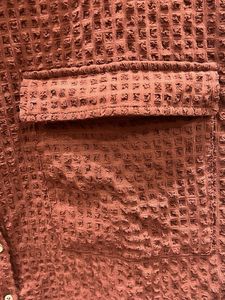 Brown Waffle Oversized Knit Crop Top