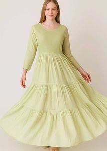 ✨ Elegant Pastel Green Flowy Maxi Dress💚