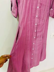 Pink Button-Down Dress