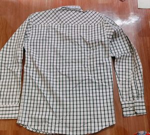 Black And White Check Cotton Men Shirt