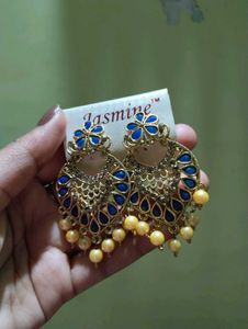 Jasmine Blue &amp; Gold Drop Earrings