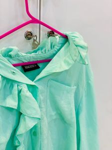 Mint Ruffle Blouse
