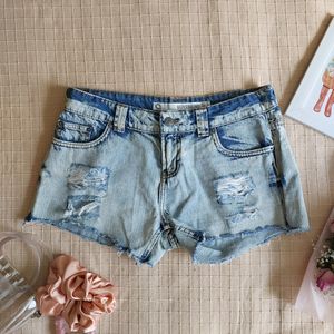 Acid Washed Denim Shorts