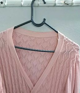 Pink Knit Cardigan