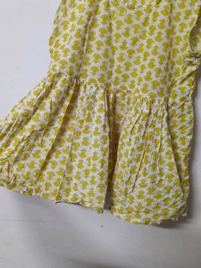 Yellow Print Sleeveless Dress