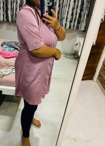 Knee Length Western Kurti Wid Stand Collar