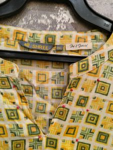 Yellow Printed Kurta