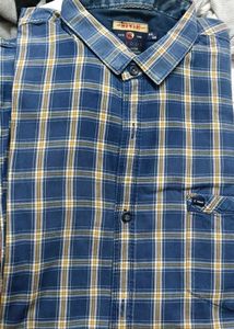 Blue Plaid Button-Down Shirt