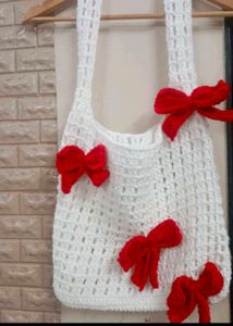 Crochet Handbag with Bows