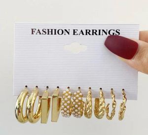 Gold Earring Set - 6 Pairs