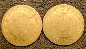 Rare Portuguese 1 Escudo Coins Set (2 Pcs)