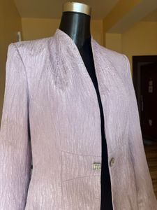 Lavender Blazer Satin Like Looks